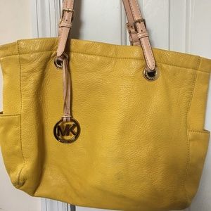 Michael Kors Vintage Leather Yellow Tote